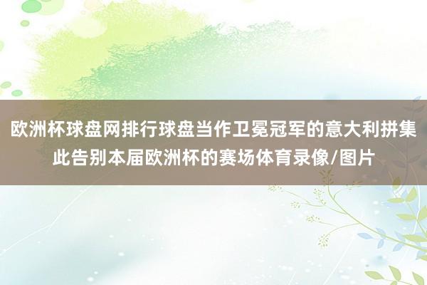 欧洲杯球盘网排行球盘当作卫冕冠军的意大利拼集此告别本届欧洲杯的赛场体育录像/图片