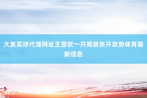 大发买球代理网址王楚钦一开局就张开攻势体育最新信息