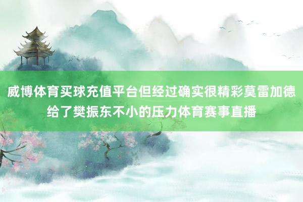 威博体育买球充值平台但经过确实很精彩莫雷加德给了樊振东不小的压力体育赛事直播