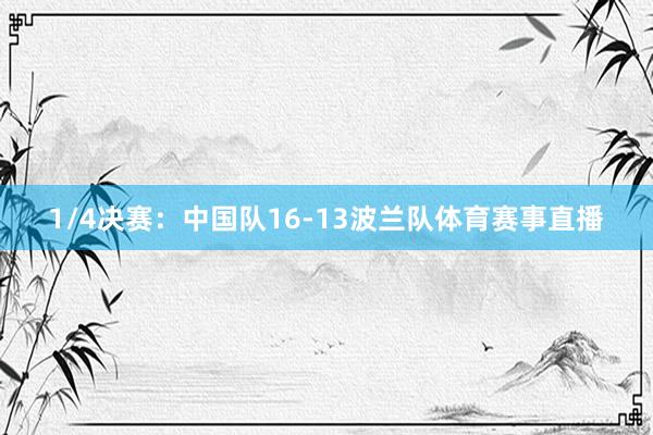 1/4决赛：中国队16-13波兰队体育赛事直播