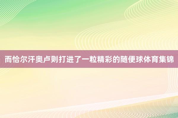 而恰尔汗奥卢则打进了一粒精彩的随便球体育集锦